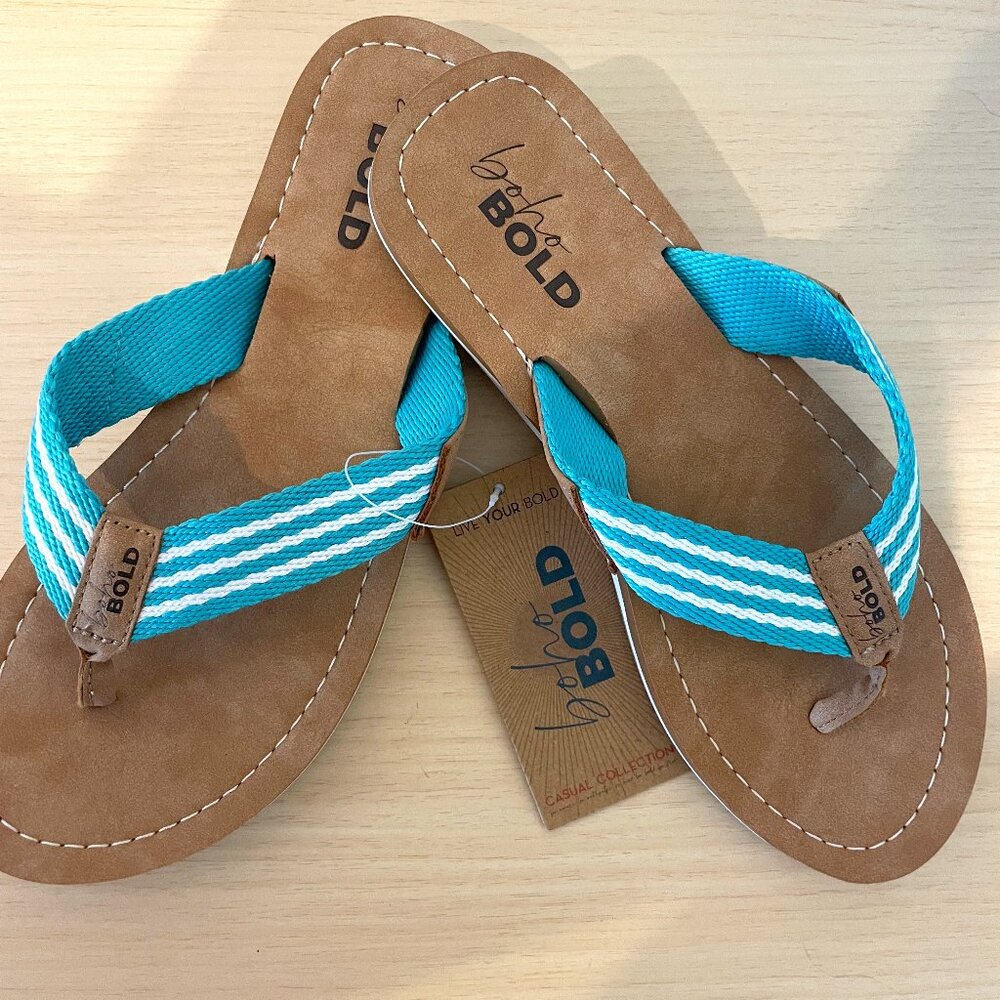 Boho Teal Flip Flop